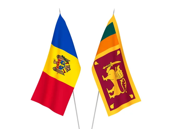 Flagi Demokratycznej Socjalistycznej Republiki Sri Lanki i Mołdawii — Zdjęcie stockowe
