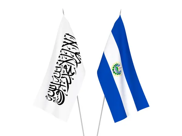 Banderas de los talibanes y la República de El Salvador — Foto de Stock