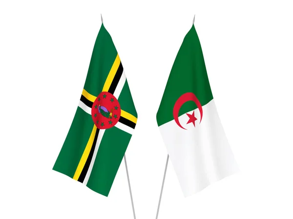 National Fabric Flags Algeria Dominica Isolated White Background Rendering Illustration — Stock Photo, Image