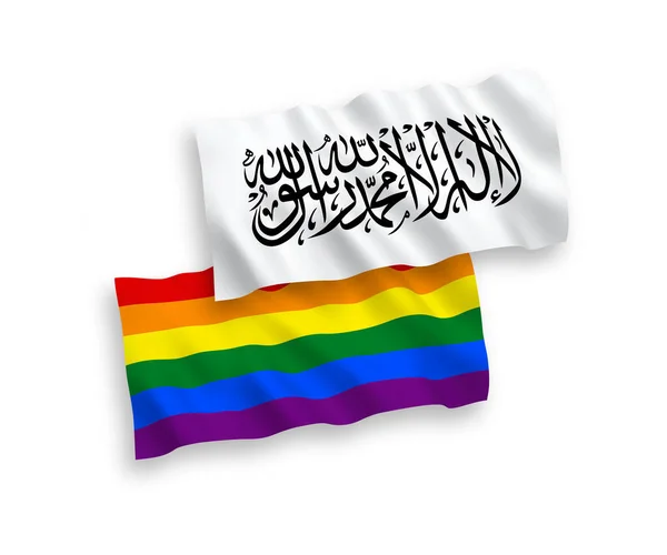 Banderas Nacionales Ondas Tela Vectorial Del Orgullo Gay Talibán Arcoiris — Vector de stock