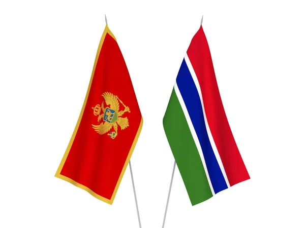 Σημαίες Εθνικού Υφάσματος Της Δημοκρατίας Της Γκάμπια Και Της Κεντροαφρικανικής — Φωτογραφία Αρχείου