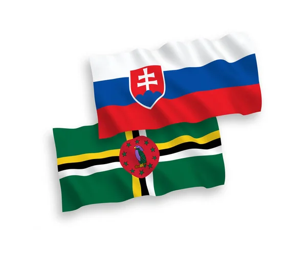 슬로바키아와 도미니카의 국기는 바탕에 게양되었다 — 스톡 벡터