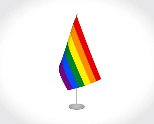 Rainbow gay pride drapeau sur fond blanc — Image vectorielle