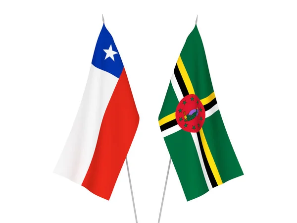 Vlaggen van Chili en Dominica — Stockfoto