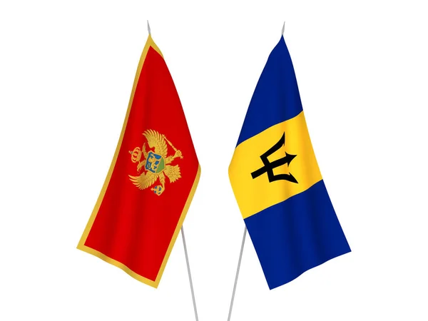 Флаги Барбадоса и Центральноафриканской Республики — стоковое фото