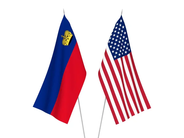 Америка і прапори Ліхтенштейну — стокове фото