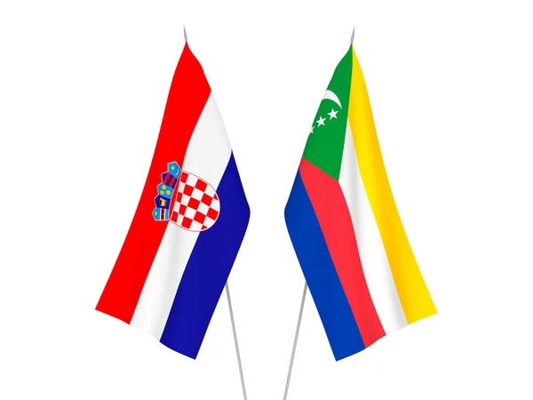 크로아티아와 코모로 연합의 깃발 — 스톡 사진