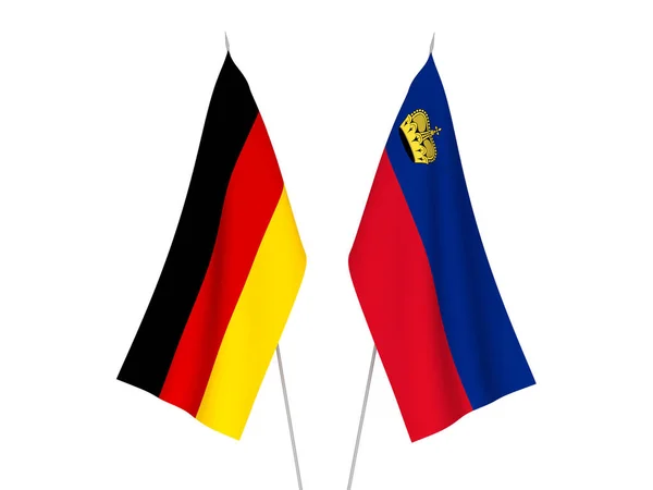 Almanya ve Liechtenstein bayrakları — Stok fotoğraf