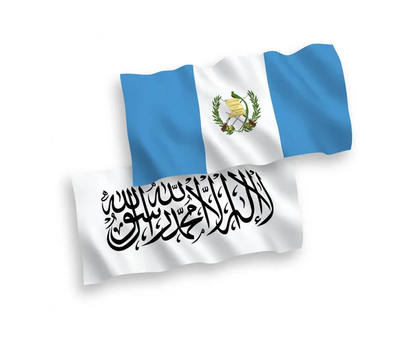 Banderas Nacionales Ondas Vectoriales Los Talibanes República Guatemala Aisladas Sobre — Vector de stock