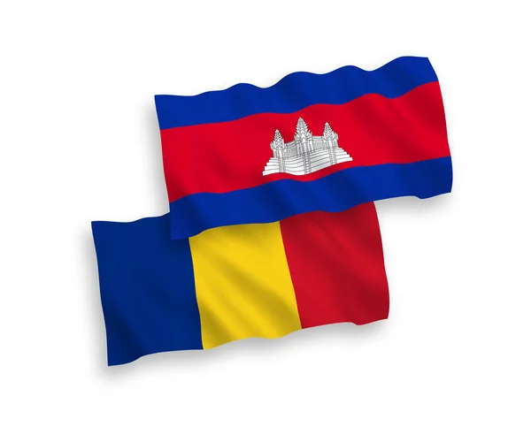 Εθνικές Σημαίες Κύμα Ύφασμα Διάνυσμα Της Ρουμανίας Και Του Βασιλείου — Διανυσματικό Αρχείο
