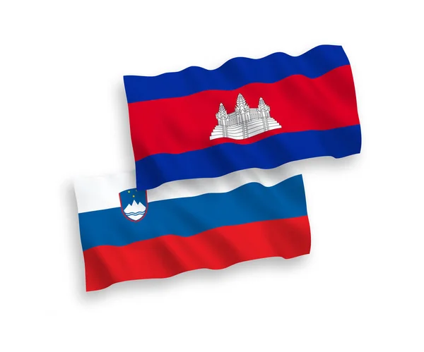 Εθνικές Σημαίες Κύμα Ύφασμα Διάνυσμα Της Σλοβενίας Και Του Βασιλείου — Διανυσματικό Αρχείο