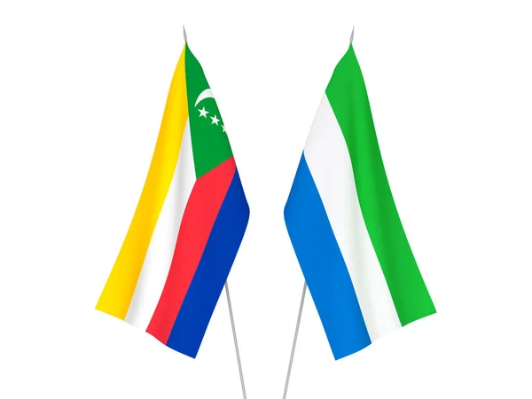 Сьерра-Леоне и Союз флагов Коморских островов — стоковое фото