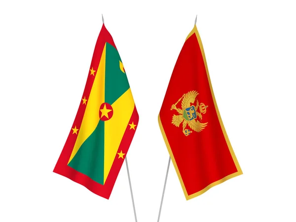 Banderas de Montenegro y Granada — Foto de Stock