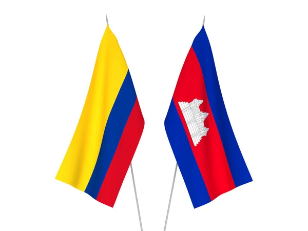Banderas de Colombia y Reino de Camboya —  Fotos de Stock