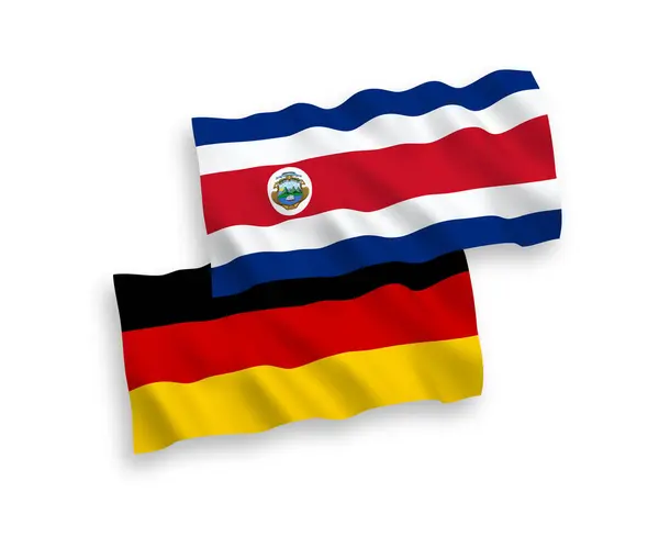 Flags of Republic of Costa Rica and Germany on a white background — Stock Vector