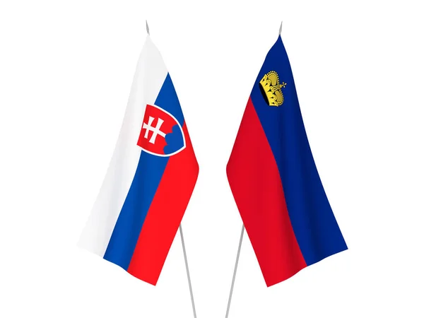 Liechtensteins och Slovakiens flagg — Stockfoto