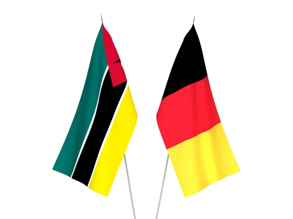 Belgien och Republiken Moçambique flaggor — Stockfoto