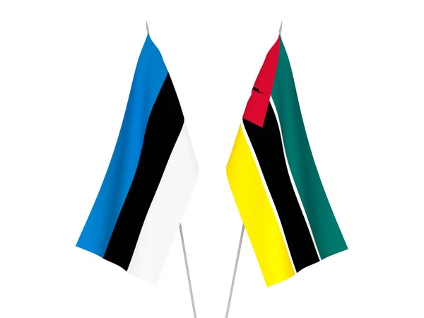 Σημαίες Δημοκρατίας της Μοζαμβίκης και Εσθονίας — Φωτογραφία Αρχείου