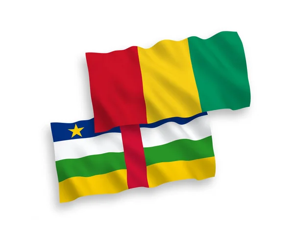 Drapeaux de République centrafricaine et de Guinée sur fond blanc — Image vectorielle