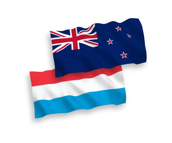 Εθνικό Διάνυσμα Υφασμάτινα Κύματα Σημαίες Της Νέας Ζηλανδίας Και Του — Διανυσματικό Αρχείο