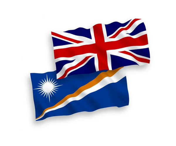 Національні Векторні Прапори Хвиль Великої Британії Республіки Маршаллових Островів Ізольовані — стоковий вектор