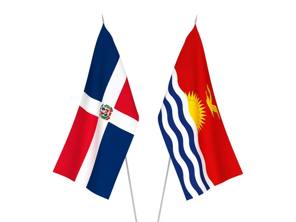 Nationalfahnen Der Dominikanischen Republik Und Der Republik Kiribati Isoliert Auf — Stockfoto