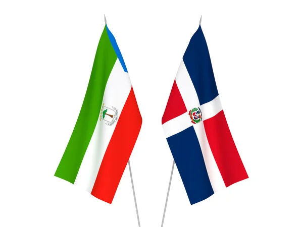 多米尼加共和国和赤道几内亚共和国国旗 — 图库照片