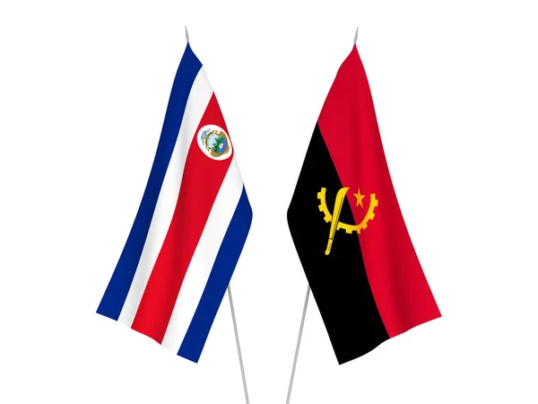 Σημαίες Αγκόλας και Δημοκρατίας της Κόστα Ρίκα — Φωτογραφία Αρχείου