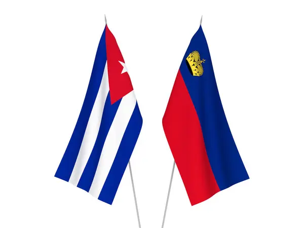Flaggen Kubas und Liechtensteins — Stockfoto