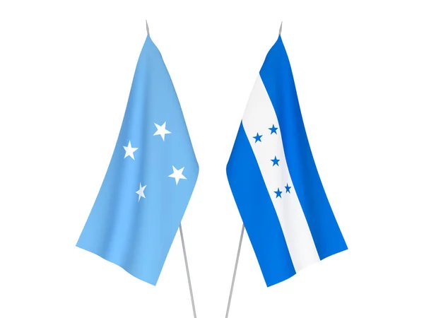 Honduras and Federated States of Micronesia flags — Fotografia de Stock