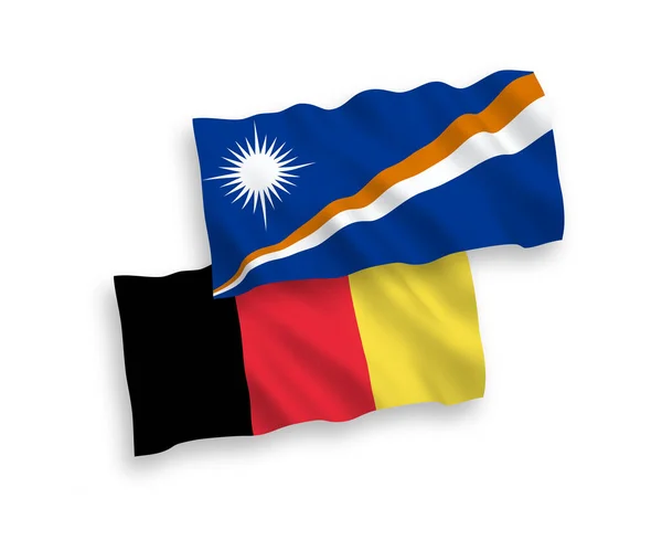 Σημαίες του Βελγίου και της Δημοκρατίας των Νήσων Μάρσαλ σε λευκό φόντο — Διανυσματικό Αρχείο