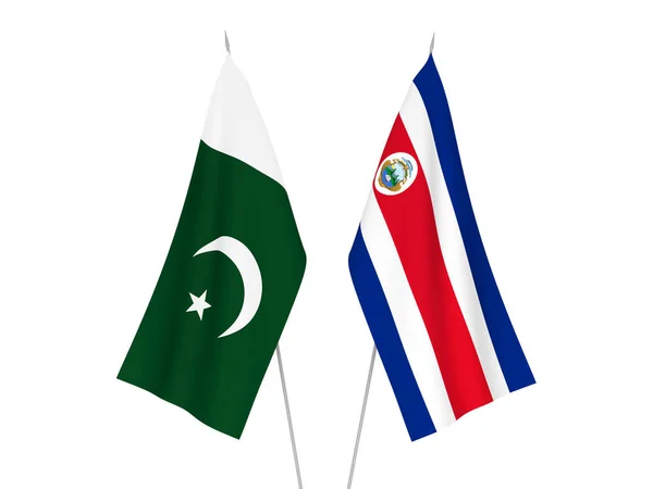 Bandeiras do Paquistão e da República da Costa Rica — Fotografia de Stock