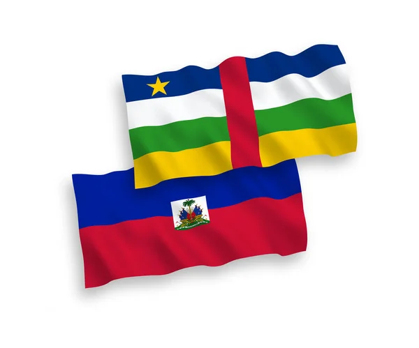 Bandeiras da República Centro-Africana e da República do Haiti sobre fundo branco —  Vetores de Stock