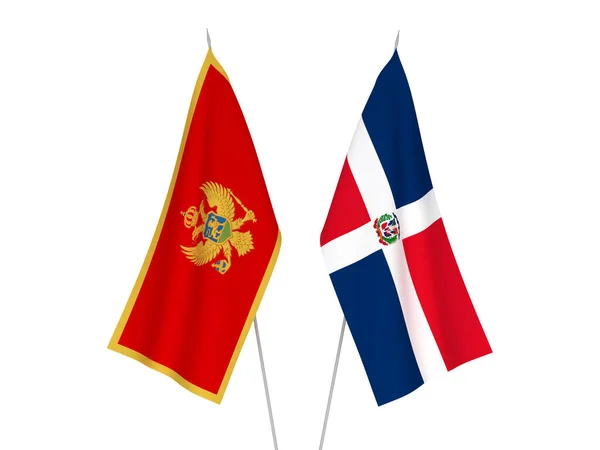 多米尼加共和国和黑山国旗 — 图库照片