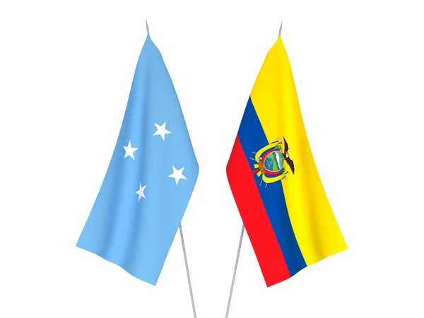 Σημαίες του Ισημερινού και των Ομόσπονδων Πολιτειών της Μικρονησίας — Φωτογραφία Αρχείου