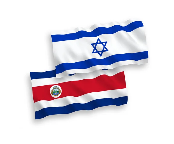 Flags of Republic of Costa Rica and Israel on a white background — Stock Vector
