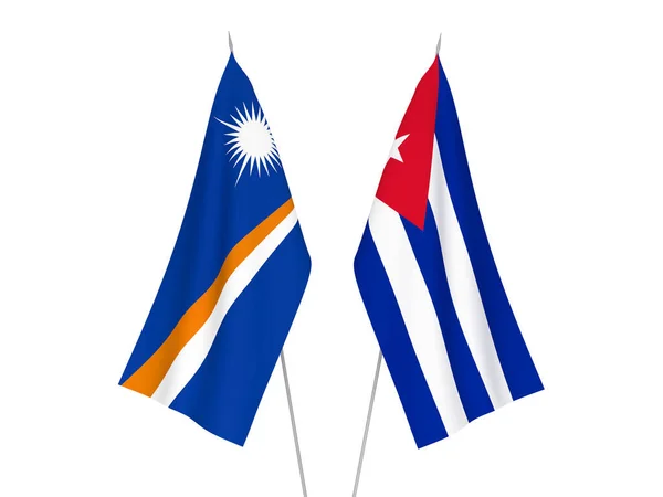 Cuba and Republic of the Marshall Islands flags — Stockfoto