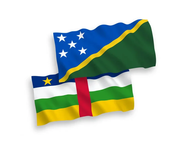National Vector Fabric Wave Flags Central African Republic Solomon Islands — стоковый вектор