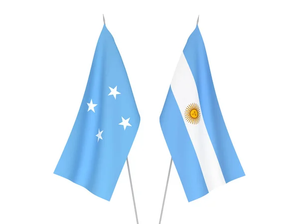 Εθνικές Σημαίες Υφάσματος Της Αργεντινής Και Των Ομόσπονδων Πολιτειών Της — Φωτογραφία Αρχείου