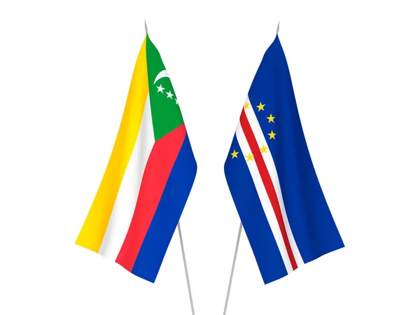 União das Comores e Bandeiras da República de Cabo Verde — Fotografia de Stock