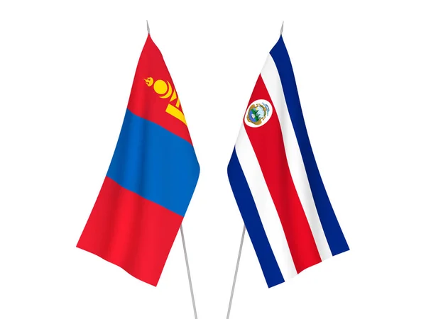 Mongolia and Republic of Costa Rica flags — Stock Photo, Image