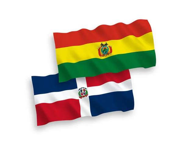 Banderas de República Dominicana y Bolivia sobre fondo blanco — Archivo Imágenes Vectoriales