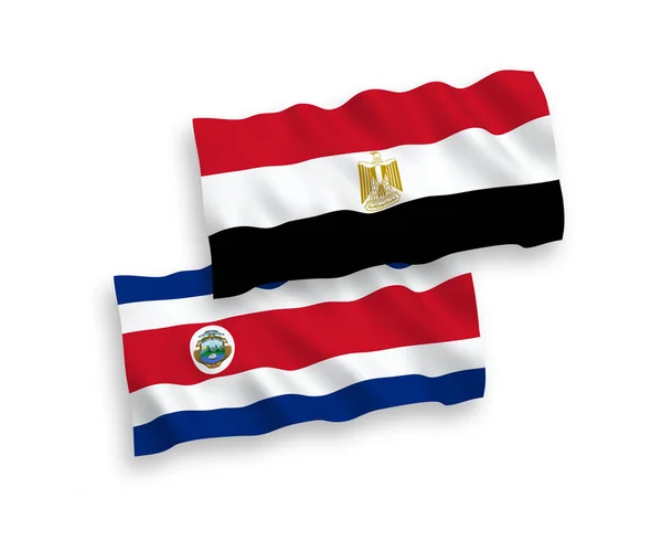Drapeaux Ondes Tissu Vectoriel National République Costa Rica Egypte Isolé — Image vectorielle