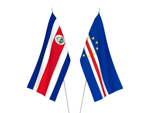 Nationale Stoffen Vlaggen Van Republiek Costa Rica Republiek Cabo Verde — Stockfoto