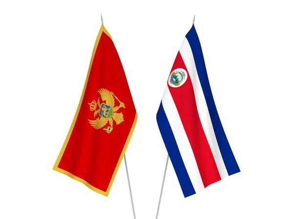 Σημαίες Εθνικού Υφάσματος Της Δημοκρατίας Της Κόστα Ρίκα Και Του — Φωτογραφία Αρχείου