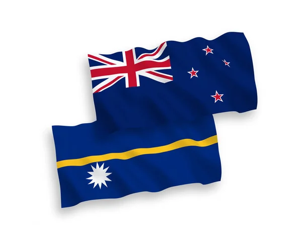 Εθνικές Σημαίες Κύμα Ύφασμα Διάνυσμα Της Νέας Ζηλανδίας Και Της — Διανυσματικό Αρχείο