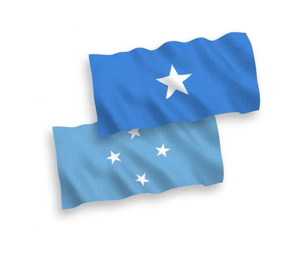 National Vector Fabric Wave Flags Federated States Micronesia Somalia Isolated — Stockový vektor