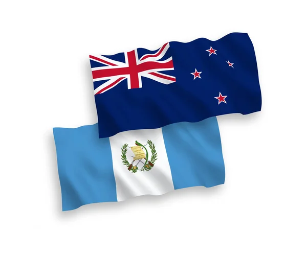 Εθνικές Σημαίες Κύμα Ύφασμα Διάνυσμα Της Νέας Ζηλανδίας Και Της — Διανυσματικό Αρχείο