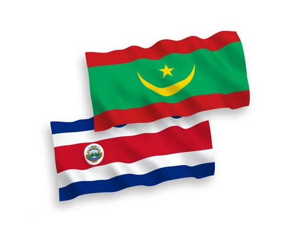 Bandeiras Tecido Vetorial Nacional República Costa Rica República Islâmica Mauritânia —  Vetores de Stock