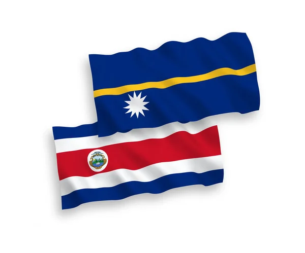 National Vector Fabric Wave Flags Republic Costa Rica Republic Nauru — Stockový vektor